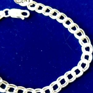 7" Solid Sturdy Sterling Silver Charm Bracelet